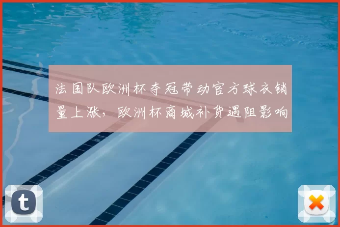 法国队欧洲杯夺冠带动官方球衣销量上涨，欧洲杯商城补货遇阻影响供应